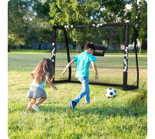 Ворота футбольні Neo-Sport NS-462 180 x 120 x 60 см, чорно-білі