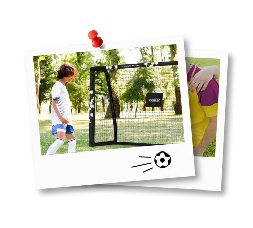 Ворота футбольні Neo-Sport NS-462 180 x 120 x 60 см, чорно-білі