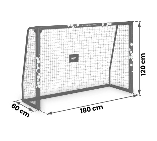 Ворота футбольні Neo-Sport NS-462 180 x 120 x 60 см, чорно-білі
