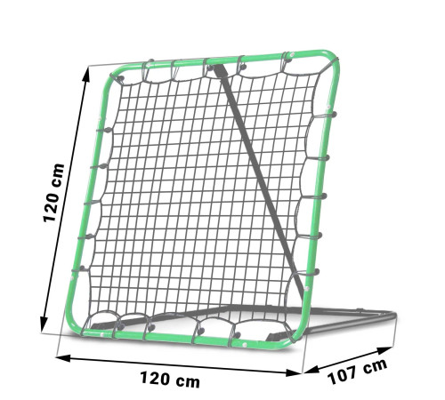Сітка тренувальна для футболу Neo-Sport Rebounder 120 x 120 см, чорно-зелена