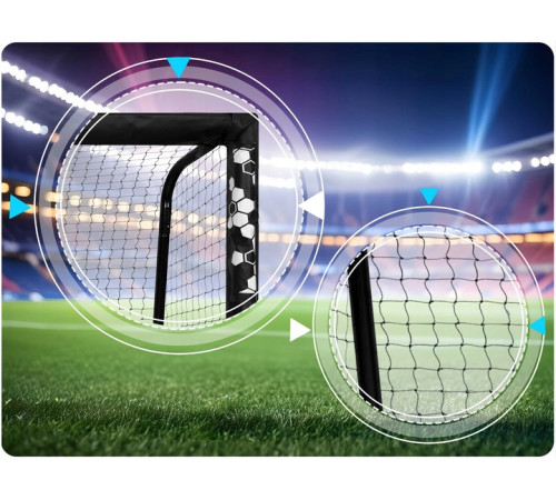 Ворота футбольні Neo‑Sport Hexagon NS‑472 300 х 200 х 120 см, чорні