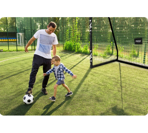 Ворота футбольні Neo‑Sport Hexagon NS‑472 300 х 200 х 120 см, чорні