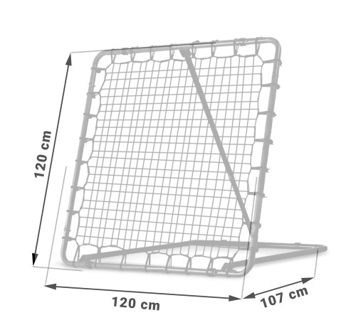 Сітка тренувальна для футболу Neo-Sport NS-1490 Rebounder 120 x 120 х 107 см, чорні