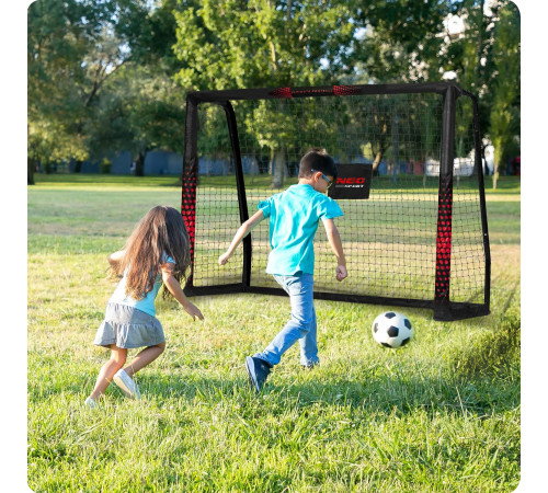 Ворота футбольні 180 x 120 x 60 см NS-463 чорно-червоні