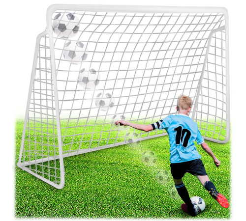 Ворота футбольні Neo-Sport NS-496 300 x 200 x 90 см, білі