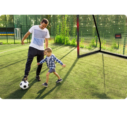 Ворота футбольні Neo‑Sport Dots NS‑473 300 х 200 х 120 см, чорно-червоні