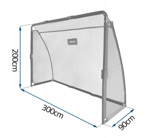 Ворота футбольні Neo‑Sport NS‑497 300 х 200 х 90 см, чорні