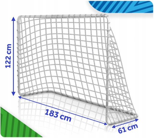 Ворота футбольні Neo‑Sport NS‑485 183 х 122 х 61 см, білі