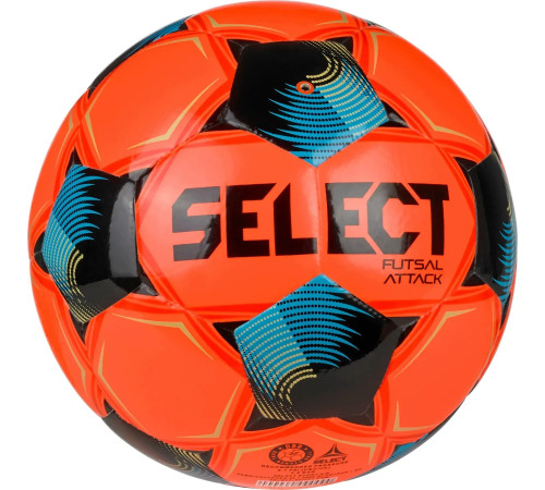 М'яч футзальний Select Futsal Attack v26 розмір 4, чорно-оранджевий