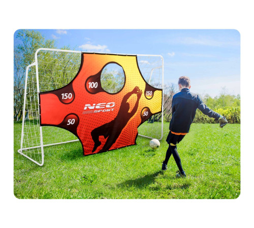 Ворота футбольні Neo-Sport 245 x 155 x 80 см, білі