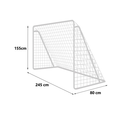 Ворота футбольні Neo-Sport 245 x 155 x 80 см, білі