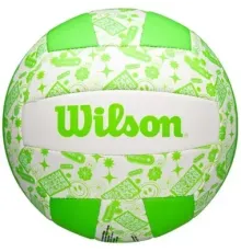 М'яч волейбольний Wilson STAMP VB розмір 5, біло-зелений