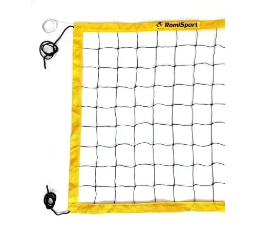 Сітка волейбольна Romi Sport 0,27 см.капрон, 9.5 м, жовта