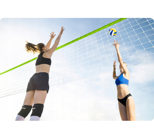 Сітка волейбольна Neo-Sport 1498 570 х 55 см, чорно-зелена