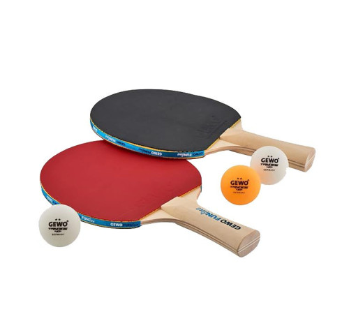 Набір для настільного тенісу Gewo Double-Fun 2 Bats 3 Balls, чорно-червоний Набір для настільного тенісу Gewo Double-Fun 2 Bats 3 Balls, чорно-червоний