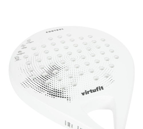 Ракетка для падел тенісу VIRTUFIT CONTROL, біло-чорна