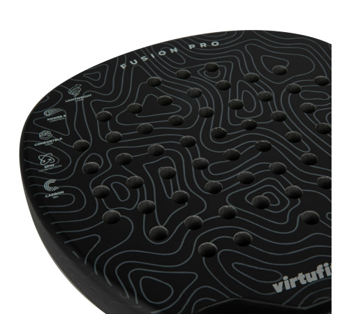 Ракетка для падел тенісу VIRTUFIT FUSION PRO, чорно-сіра