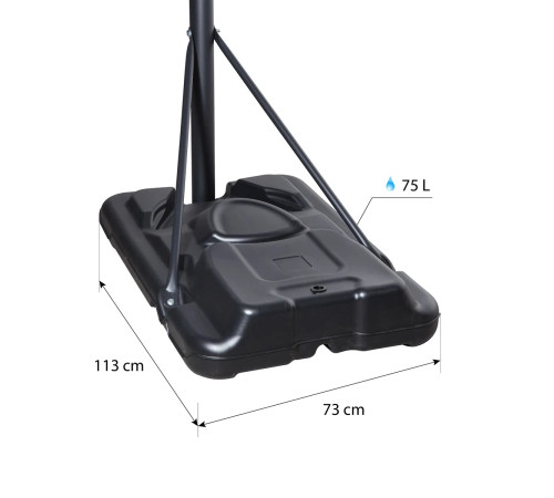 Стійка баскетбольна NILS ZDKA21 305 см, чорно-сіра