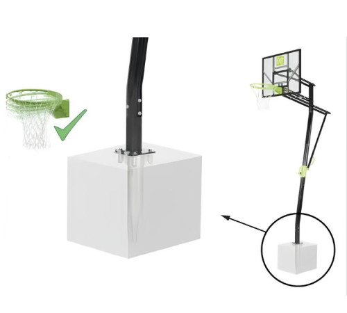 Стійка баскетбольна EXIT Galaxy 365 см стаціонарна, чорно-зелена