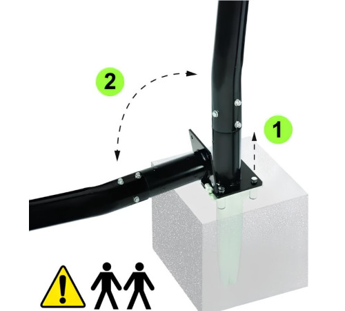 Стійка баскетбольна EXIT Galaxy 365 см стаціонарна, чорно-зелена