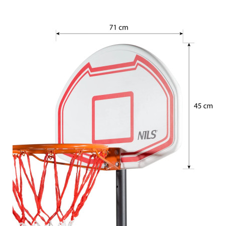 Стійка баскетбольна NILS ZDK018 210 см, різнокольорова