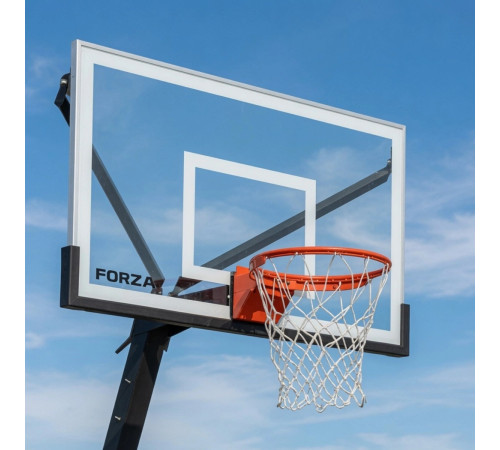 Стійка баскетбльна FORZA MicroArena 230–305 см, чорно-біла