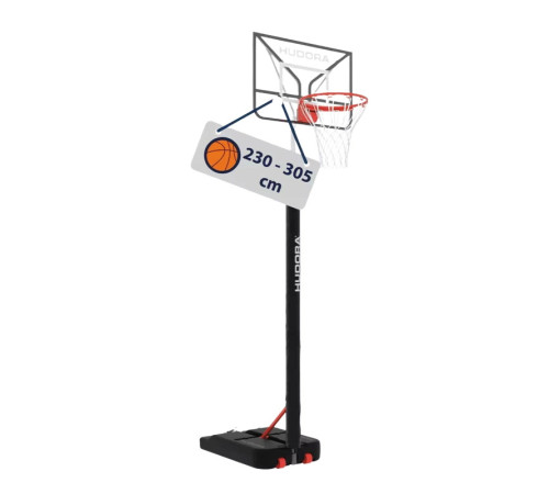 Стійка баскетбольна FORZA JS305 PRO 230–305 см, чорно-жовта