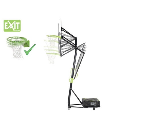 Стійка баскетбольна Exit Galaxy 230–305 см, чорно-зелена