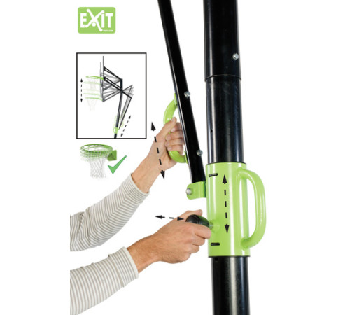 Стійка баскетбольна Exit Galaxy 230–305 см, чорно-зелена