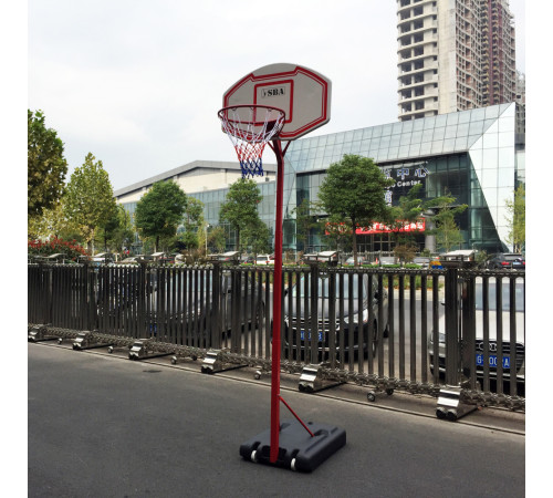 Стійка баскетбольна SBA PE003 260 см, червоно-біла