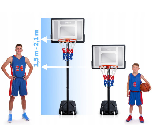 Стійка для баскетболу Neo‑Sport NS‑280 150-210 см, чорна