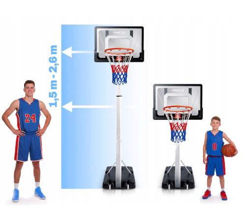 Стійка для баскетболу Neo‑Sport NS‑281 150-260 см, чорна