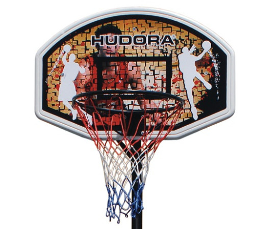 Стійка баскетбольна Hudora Stand Chicago 260 з м'ячем 206-260 см, чорно-коричнева