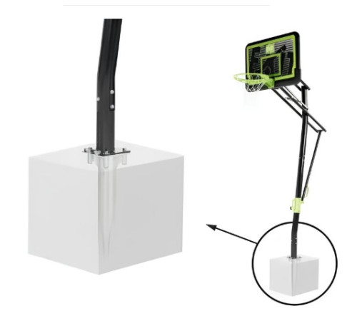Стійка баскетбольна EXIT Galaxy 365 см, чорно-зелена