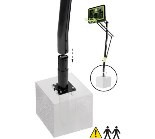 Стійка баскетбольна EXIT Galaxy 365 см, чорно-зелена