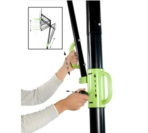 Стійка баскетбольна EXIT Galaxy 365 см, чорно-зелена