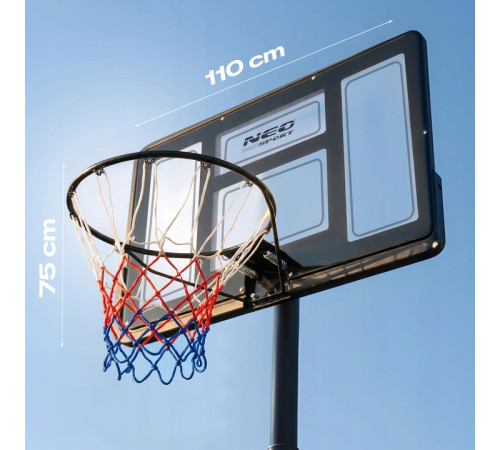 Стійка для баскетболу Neo‑Sport NS‑282 135-300 см, чорна