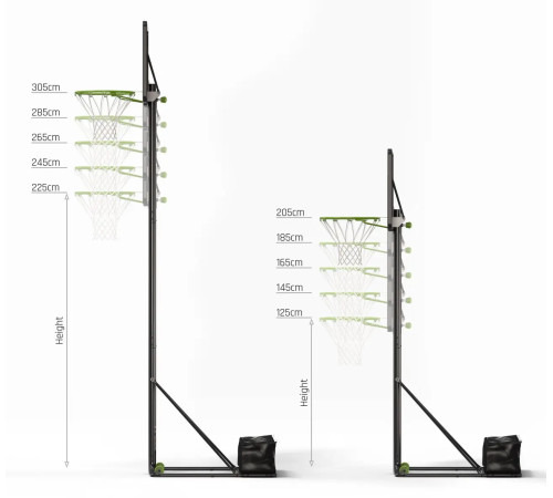 Стійка баскетбольна EXIT NovaStar 385 х 106 см, чорно-біла