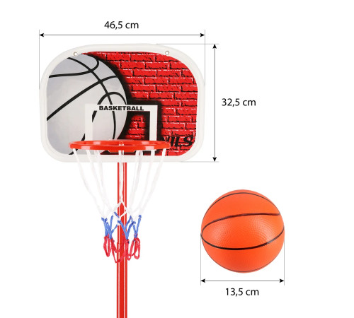 Стійка баскетбольна NILS ZDK881G 140 см, червоно-біла