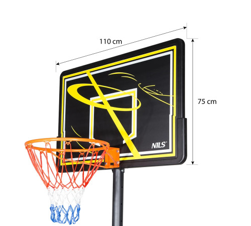 Стійка баскетбольна NILS ZDK319E 305 см, чорно-жовта