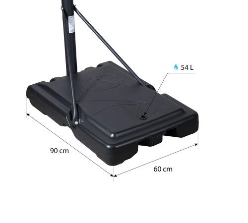 Стійка баскетбольна NILS ZDK321 305 см, чорно-сіра