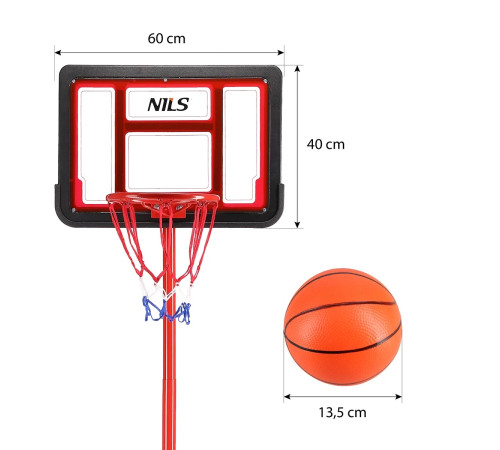 Стійка баскетбольна NILS ZDK881A 157 см, чнрвоно-чорна