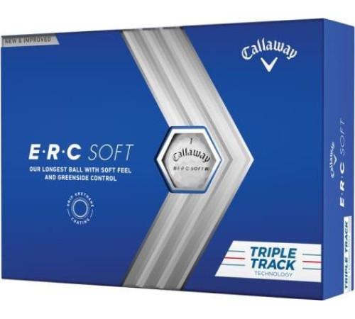 М'ячі для гольфу Callaway Erc Soft Triple Track 2023 12 шт, білі