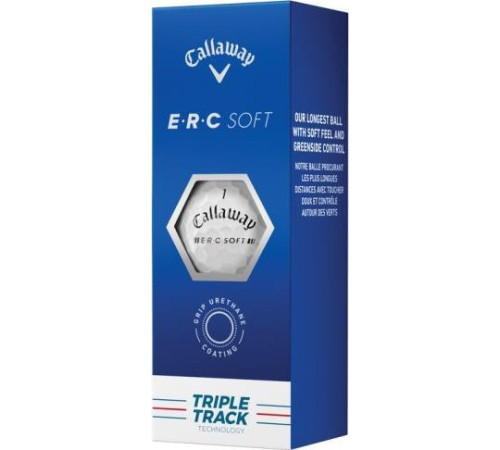 М'ячі для гольфу Callaway Erc Soft Triple Track 2023 12 шт, білі