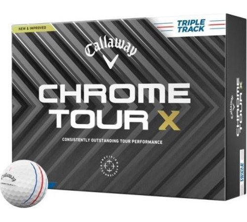 М'ячі для гольфу Callaway Chrome Tour X Triple Track 12 шт, білі