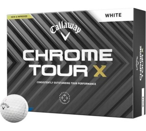 М'ячі для гольфу Callaway Chrome Tour X 12 шт, білі