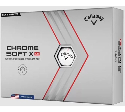 М'ячі для гольфу Callaway Chrome Soft X LS 12 шт, білі