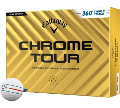 М'ячі для гольфу Callaway Chrome Tour Triple Track 12 шт, білі