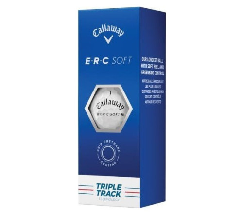 М'ячі для гольфу Callaway ERC Soft Triple Track 2023 3 шт, білі