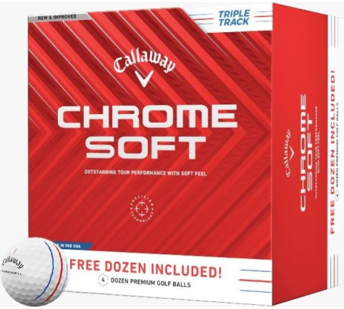 М'ячі для гольфу Callaway Chrome Soft Triple Track 2024 12 шт, білі